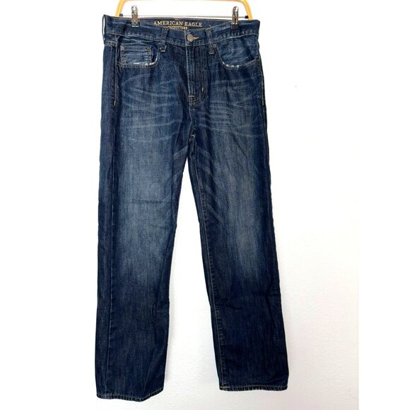 American Eagle Men's Dark Wash Loose Jeans Size 32/32 - Picture 1 of 10